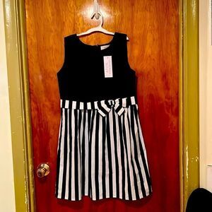 Navy Blue & White Girl Summer Dress